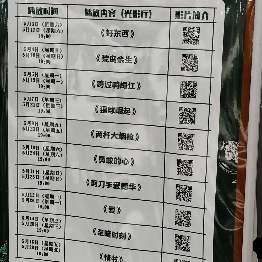 大放映室节目单